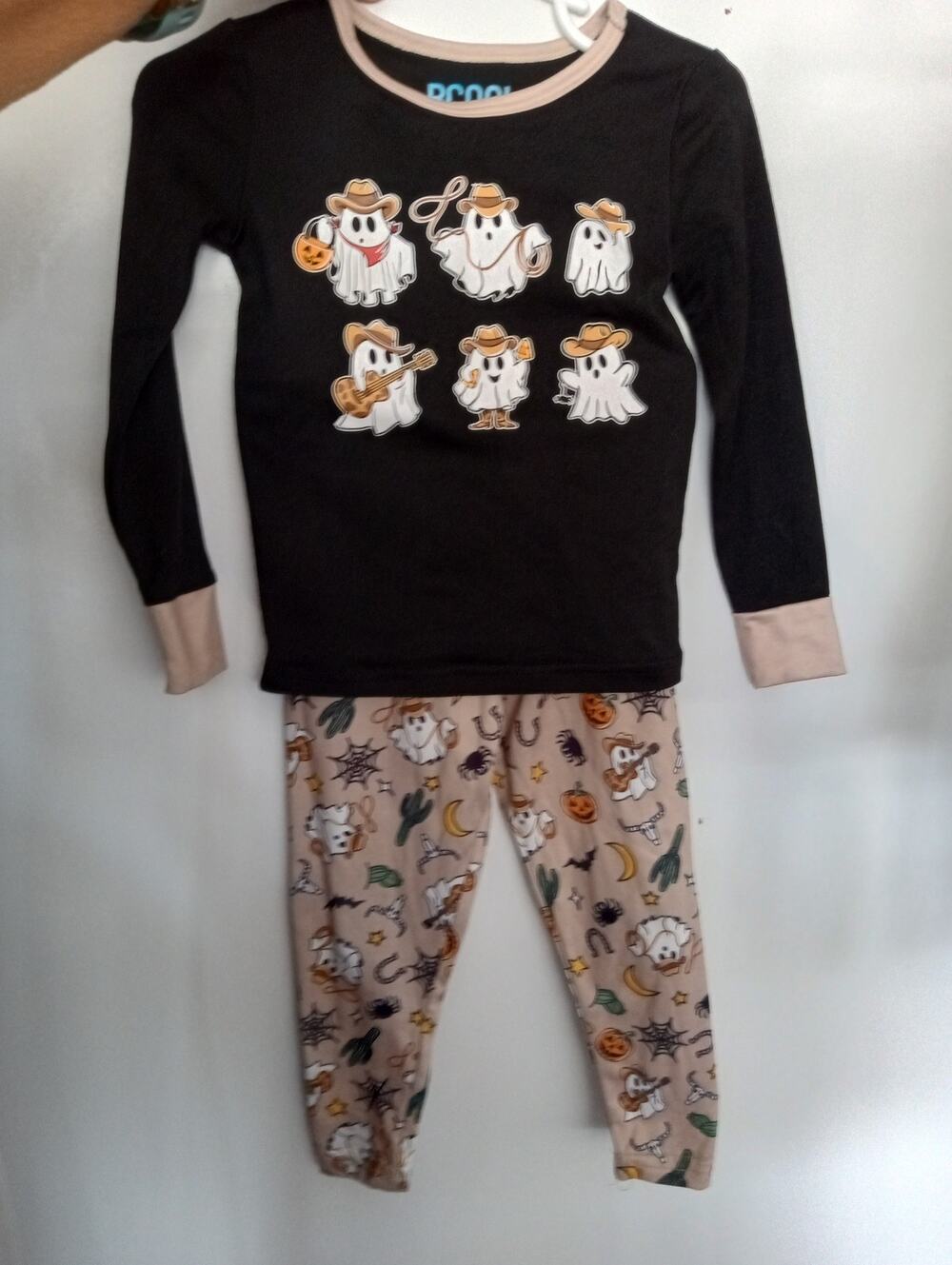 HALLOWEEN Cowboy Ghost Pajamas PJs (+ free Christmas PJs included) Sz 2T  1164